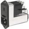 Suppressor filter IEC plug C14, 50 to 60 Hz, 2 A, 250 VAC, 4 mH, faston plug 4.8 mm, CE20.6100.151