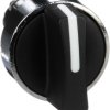 Toggle switch, unlit, groping, waistband round, black, 3 x 45°, mounting Ø 22 mm, ZB4BD5