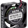 DC axial fan, 12 V, 25 x 25 x 6 mm, 1.38 m³/h, 17 dB, ball bearing, SEPA MFB25B12