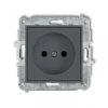 MINI Gniazdo pojedyncze b/u z przesłonami grafitowy mat 28MGP-1p