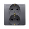SIMON BASIC Gniazdo podwójne z uziemieniem schuko z przesłonami torów prądowych stal inox BGSZ2Z/21 KONTAKT SIMON