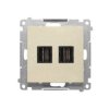 SIMON 55 Gniazdo HDMI podwójne szampański mat TGHDMI2.01/144 KONTAKT SIMON