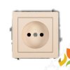 DECO Gniazdo pojedyncze bez uziemienia (przesłony torów prądowych) beżowy 1DGP-1p KARLIK