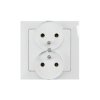 Gniazdo podtynkowe podwójne 2x2p+Z do ramki, Pola białe, 33028