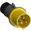 Złącze przemysłowe - zasilające 32A Wtyczka 110 V 2P + E Męski Amphenol Industrial Żółty Montaż na kablu IP44