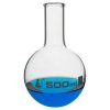 LabGlass Flat Bottom Boiling Flask Narrow Neck with Beaded Rim 500ml Pack of 6