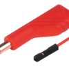 Measuring lead with (4 mm plug, spring-loaded, straight) to (0.64 mm socket, spring-loaded, straight), 1 m, red, PVC, 0.25 mm²,