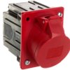 Gniazdo tablicowe skośne 16A 5P 400V czerwone IP44 /z puszką/ 415-6p