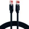 Patch cable, RJ45 plug, straight to RJ45 plug, straight, Cat 6A, S/FTP, LSZH, 0.25 m, black, K8050.0,25