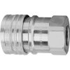 Hydraulic coupling, L 63 mm, 320 bar, brass, nickel-plated, for hose, 107729
