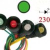 Kontrolka zielona LED 20mm; 230VAC