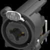 XLR/jack panel mount socket, 3 pole, gold-plated, polyamide, NCJ9FE-H