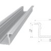 Profil Alu Wpuszczany, Surowy, Dł. 1000Mm, Max Szer Ta?My 12Mm