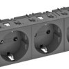Socket 0 stopni, 3-krotny 250V, 10 / 16A, Schuko OBO Bettermann, 6120390, szary, (S x W x G) 176 x 45 x 42 mm