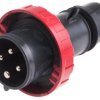Złącze przemysłowe - zasilające 16A Wtyczka 415 V 3P + E Męski Scame Czerwony Montaż na kablu IP66
