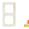 BERKER B.KWADRAT Ramka 2 podwójna pionowa z polem opisowym krem połysk 10128912 HAGER