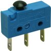 Subminiature snap-action switch, On-On, plug-in connection, pin plunger, 1.5 N, 6 (2) A/250 VAC, IP40, 1050.1202