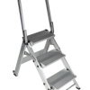 Schodki przenośne 3-stopniowe Aluminium wysokość 1.24m RS PRO Srebrny