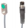 Czujnik indukcyjny 16x4,7x8mm zabudowany Sn: 2m 10-30V DC PNP NO złącze kablowe M8 3-pinowe IP67 odlew cynkowy IB98E089