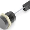 Vandal-proof pushbutton, 1 pole, black, unlit , 1 A/24 VDC, mounting Ø 16 mm, IP68, 2342838-2