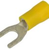 Końcówka; M5; 4÷6mm2; widełkowa; izolowany; KWIM5Y; żółty; proste; na przewód; cynowane; zaciskany