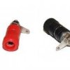 Pair of 4 mm Banana Sockets, Screwed, Long with Nut