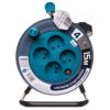 Przedłużacz bębnowy MINI 15m 4x230V /PVC 3x1mm2/ turkusowy OR-AE-1339/T