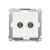 SIMON 55 Gniazdo głośnikowe pojedyncze biały mat TGL.01/111 KONTAKT SIMON
