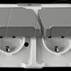 MEG2321-8029 Double socket, horizontal - Aquastar, light grey