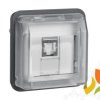 BERKER W.1 Gniazdo komputerowe UAE 8-biegunowe kat.6e z pokrywą IP55 szary 14093515 HAGER