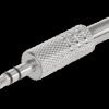 Wtyk Jack 3,5mm stereo metal srebrny, moletka