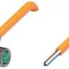 Sensor actuator cable, M8 cable socket, angled, A to open end, 4 pole, 10 m, PUR, orange, 4 A, 70124952-100034