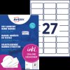 L4784-20 Badges, white, acetate silk, 63.5 x 29.6 mm