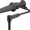 Measuring lead with (hook clamp) to (2 mm plug, angled), 0.15 m, black, silicone, 0.5 mm², CAT III, CAT IV, 68.9519-01521