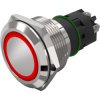 Vandal-proof pushbutton, silver, illuminated (red/green), 3 A/240 V, 22 mm, IP65/IP67, 82-10-002184