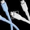 81257 Sync and charging cable, USB-C, silicone, 1.5 m, blue/white, set