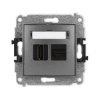 MINI Mechanizm gniazda pojedynczego HDMI 2.0, 4K + gniazda komp. poj. 1xRJ45, kat. 6A, 8-stykowy grafitowy 11MGHK-46A