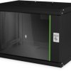 Wall enclosure, 7 U, (H x W x D) 420 x 600 x 450 mm, IP20, sheet steel, black, DN-19 07-U-SW