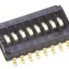 Przełącznik DIP 8-pozycyjny SPST SMD 25 mA przy 24 V DC -30 → +85°C