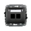 TREND Gniazdo multimedialne podwójne bez modułu (standard Keystone) grafitowy 11GM-2P KARLIK