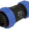 Wtyk; SP2910/P12II-1N; 12 torów; proste; lutowany; 2,0mm2; 13-16mm; SP29; na przewód; 30mm; skręcane; nylon66; niebiesko-czarny;