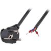 Power cord, Europe, plug type E + F, angled on open end, black, 1.8 m, EK504AE.1,8