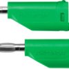 Measuring lead with (4 mm plug, spring-loaded, straight) to (4 mm plug, spring-loaded, straight), 500 mm, green, PVC, 1.0 mm², C