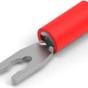 Insulated forked cable lug, 0.3-1.42 mm², AWG 22 to 16, 2.84 mm, M2.5, red, 52947