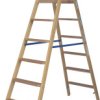 Krause 818348 drewno Podwójna drabina ze stopniem składana, zaw. hak na wiadro Maksymalna wysokość robocza: 3.25 m sosna
