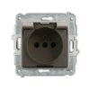 MINI Mechanizm gniazda bryzgoszczelnego z uziemieniem 2P+Z (klapka dymna, przesłony torów prądowych) taupe 60MGPB-1zdp