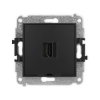 MINI Mechanizm gniazda pojedynczego HDMI 2.1, 8K, bez pola opisowego czarny mat 12MHDMIBO-5