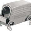 Grommet housing, size B16, die-cast aluminum, PG21, angled, cross bow locking, IP65, 1657380000