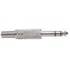 Jack 6.3mm 3-pin Stereo Plug for Cable, Metal