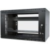 Szafa wisząca RACK 19 6U 350mm drzwi szklane czarna z półką i maskownicą
